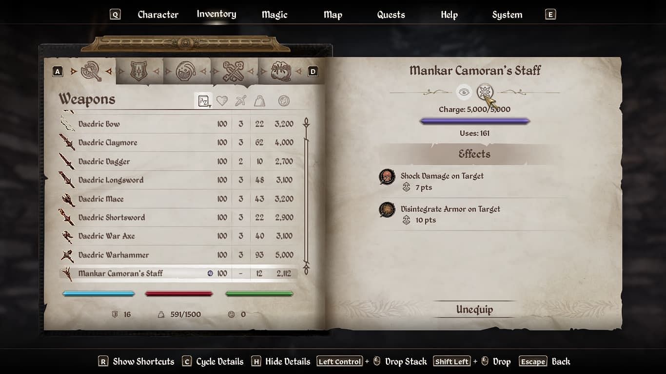 Staves don't last for long (Image via Sportskeeda || Bethesda Softworks)